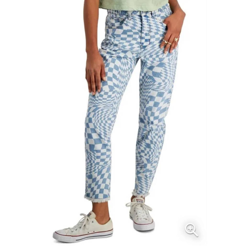 New Tinseltown Juniors Sz 15 32 Blue Hi-Rise Mom Jeans Blue Pockets NWT